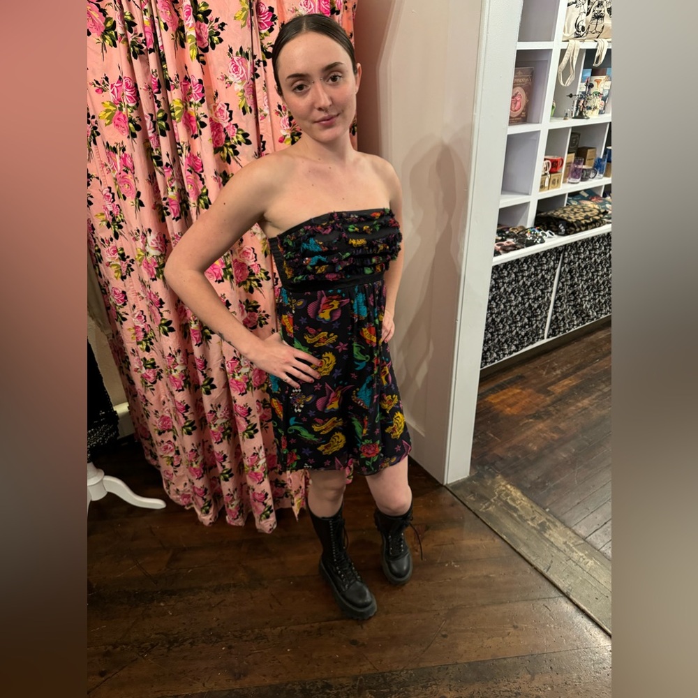 Betsey Johnson Vintage Mark Mahoney Silk Tattoo dress